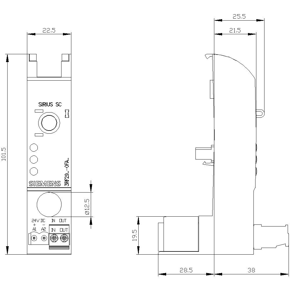 Siemens Lastüberwachung Basis Strombereich 6 A Steuerspannung 24 V Dc Abdeckkappe  B-Ware