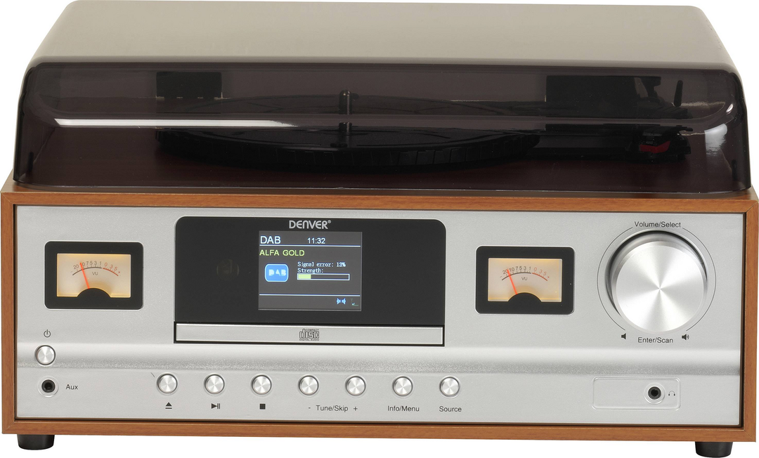 Denver MRD-52LIGHTWOOD Plattenspieler Direktantrieb Retro Musiksystem Hellbraun