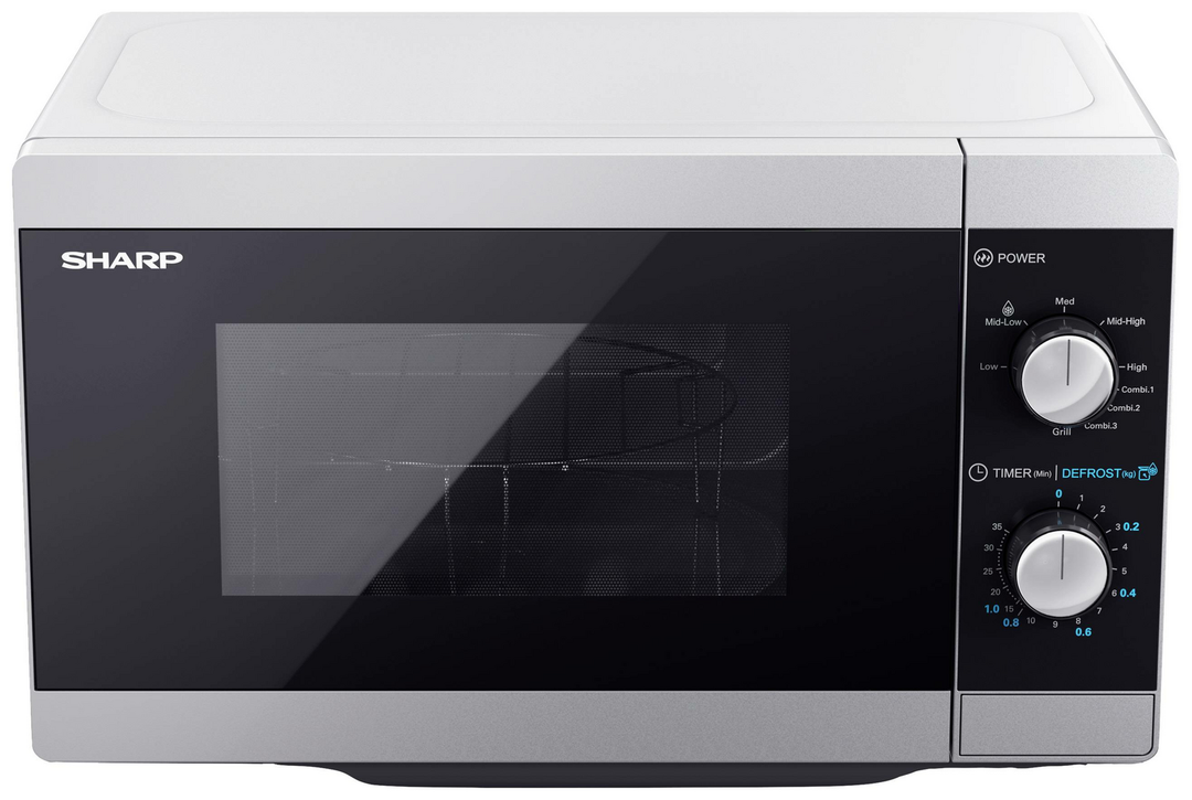 Sharp Mikrowelle Schwarz Silber 800 W 230 V 20 l Drehteller und Grillgestell