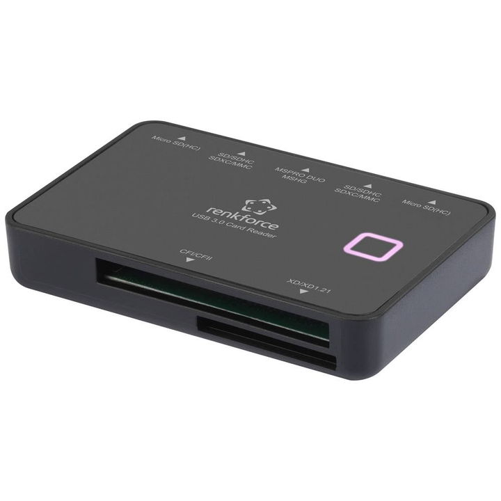 Renkforce Externer Speicherkartenleser Micro USB 3.2 Gen 1 USB 3.0 Schwarz