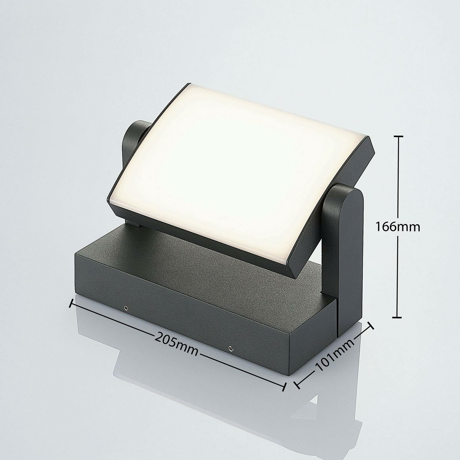 B-Ware Lindby Außenwandleuchte Wandlampe Led Sherin Dunkelgrau Schwenkbar