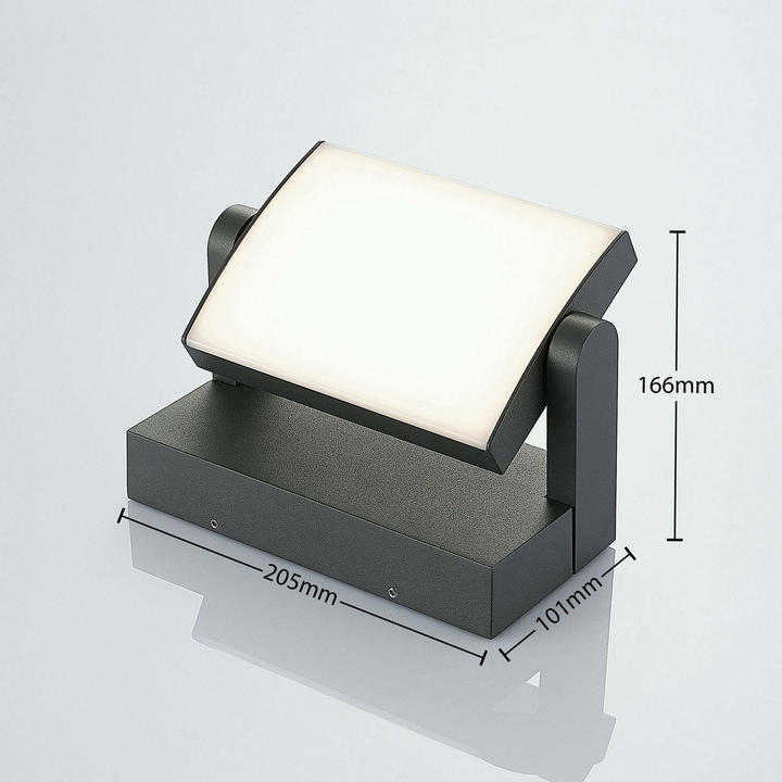 Lindby Led Außenwandleuchte Sherin Außenwandleuchte Wandlampe Wandstrahler Grau B-Ware