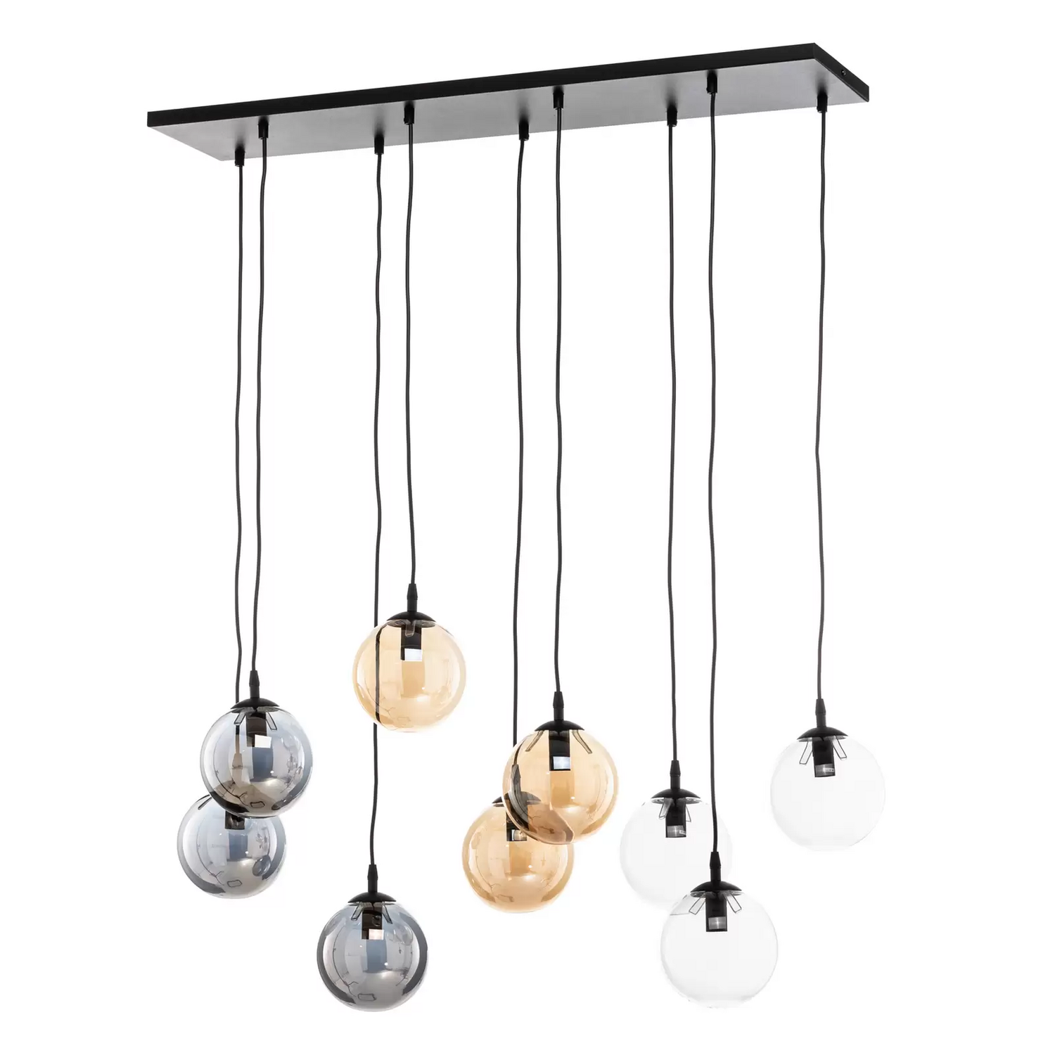 B-Ware Hängeleuchte Glassy  Schwarz Grafit Amber Klar E14 Deckenlampe Deckenleuchte993