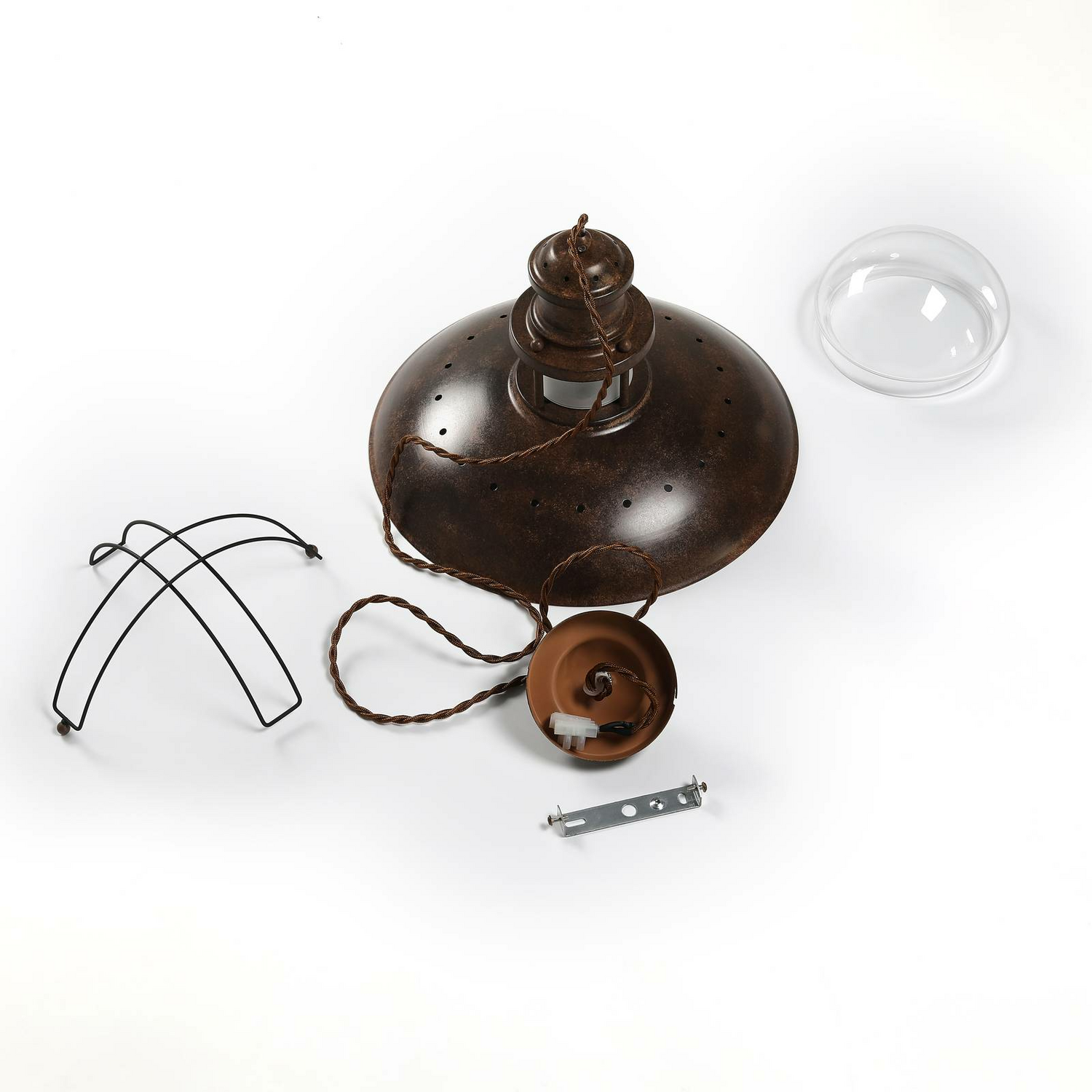 B-Ware Lindby Pendelleuchte Esszimmerlampe Küchenlampe Hängeleuchte E27 Braun Rusti164