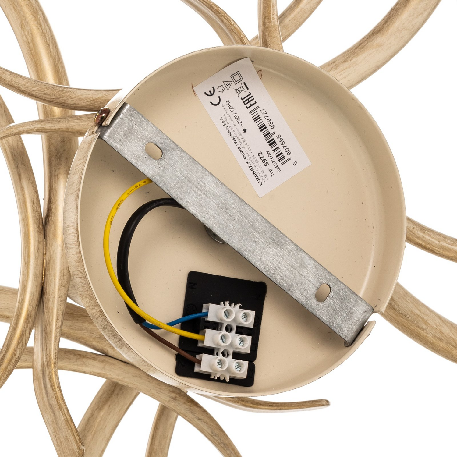 Deckenlampe Flora Fünf Glasschirme Weiß Messing Deckenleuchte Lampe Leuchte S51 B-Ware - 5907565959727