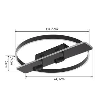 Lucande Stigla Led Deckenleuchte Deckenlampe Deckenlicht Leuchte Rund Schwarz B-Ware - 9922044