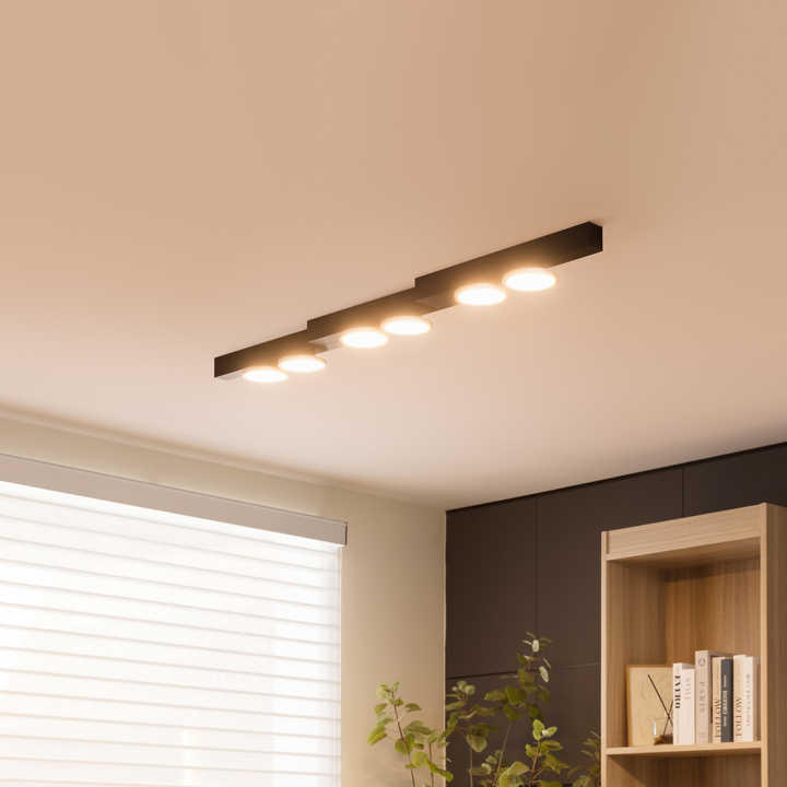 Lucande Kellino Deckenleuchte Deckenlampe Deckenlicht Leuchte 6 Flammig Schwarz B-Ware - 4251911756647