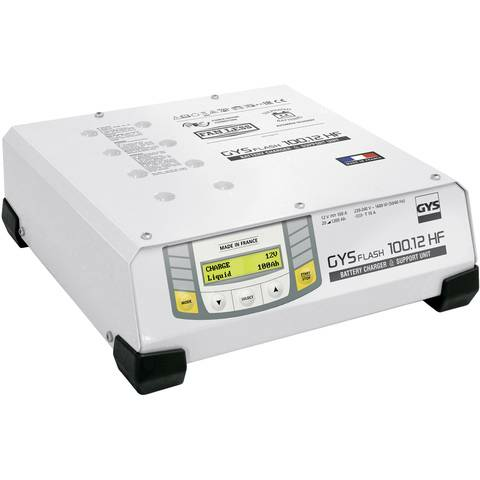 Chargeur de batterie automatique Gys Gysflash pour voitures et véhicules, 12 V 100 A, câble de 5 m inclus, produit de seconde main.