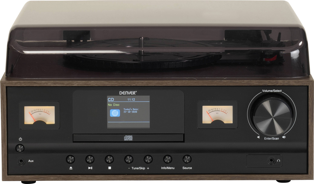 Denver MRD-52DARK Schallplattenspieler CD-Player Musiksystem Retro Design DAB+