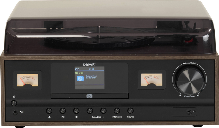 Denver MRD-52DARK Schallplattenspieler CD-Player Musiksystem Retro Design DAB+