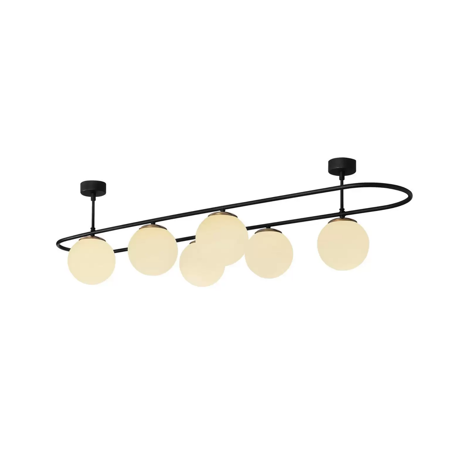 Marosa Deckenleuchte Abaküs 4911 Deckenlampe Lampe Schwarz Opalglas Sechsflammig B-Ware - 8681875471878