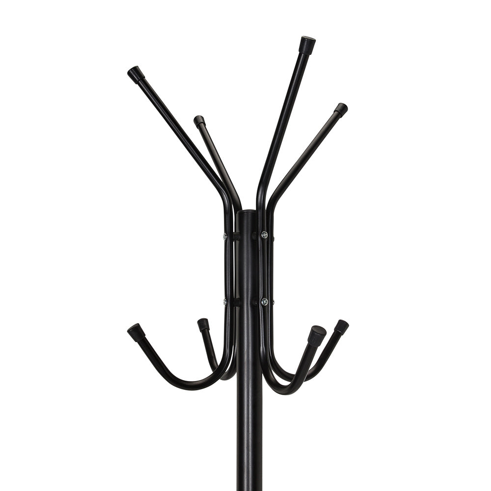 hjh OFFICE Garderobenständer Kleiderständer Garderobe schwarz Stahl 11 Haken - 4251084696856
