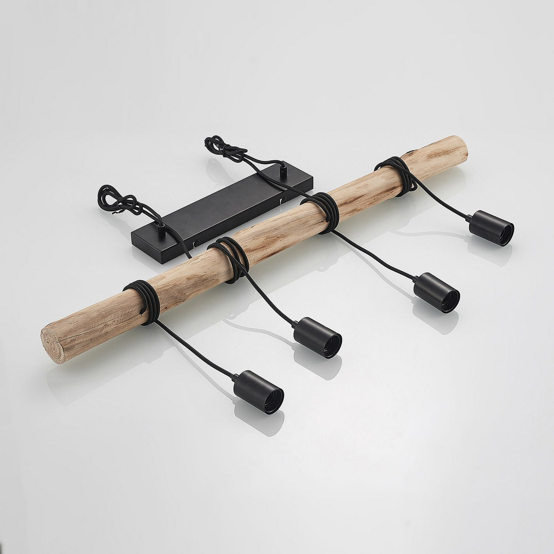 Lindby Ferris Hängeleuchte Hängelampe Pendelleuchte Deckenlampe Holz 4 Fl. 78 B-Ware