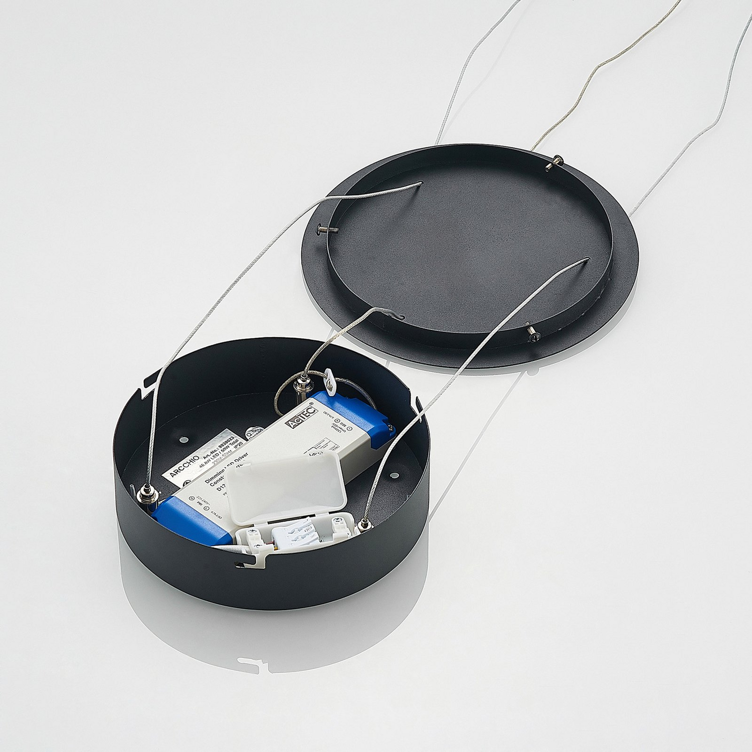 B-Ware Arcchio Albiona Led Hängeleuchte Hängeleuchte Lampe ø 80 Cm 46,8 W Schwarz Weiß