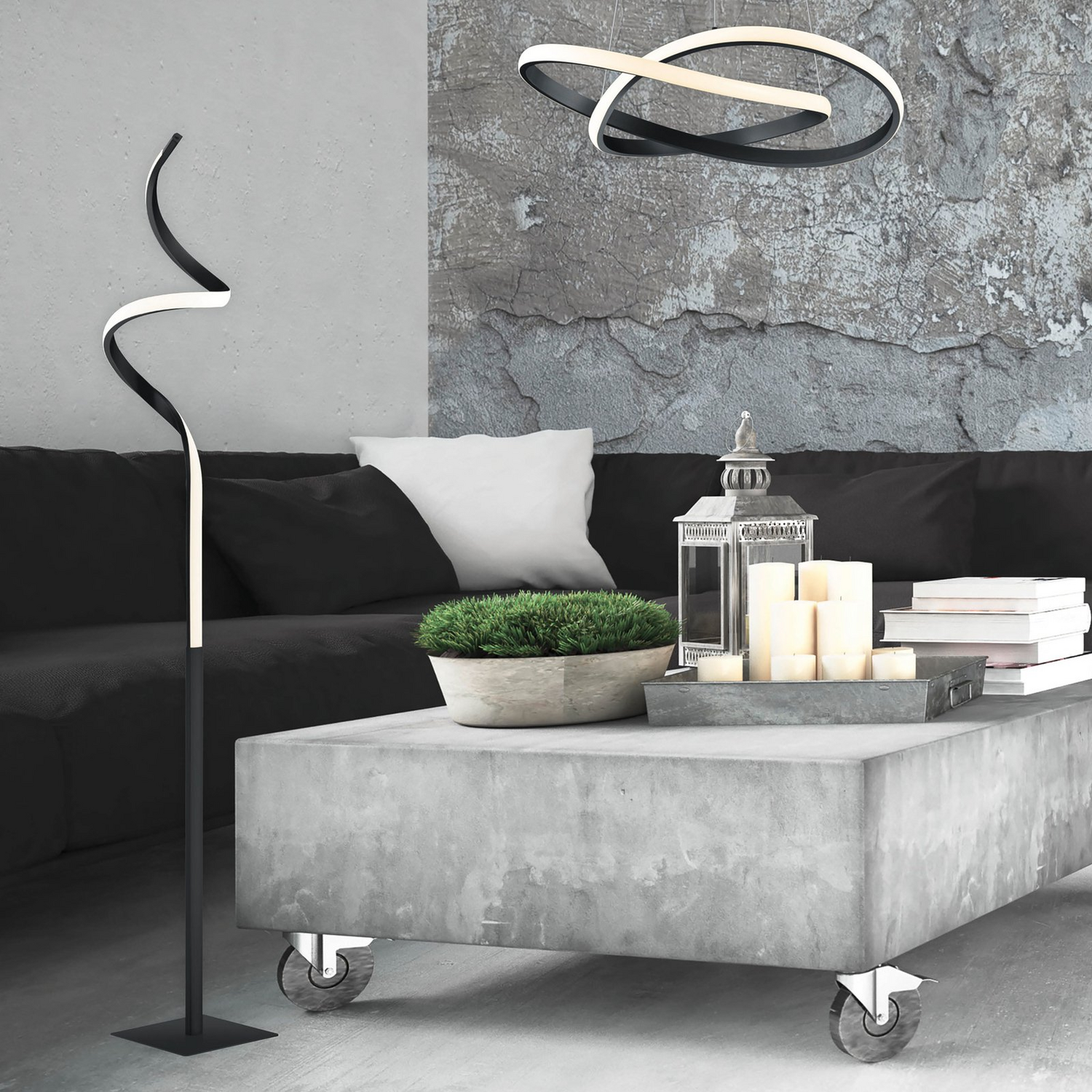 B-Ware Reality Course Stehlampe Stehleuchte Bodenleuchte Wohnzimmer Schlafzimmer Black