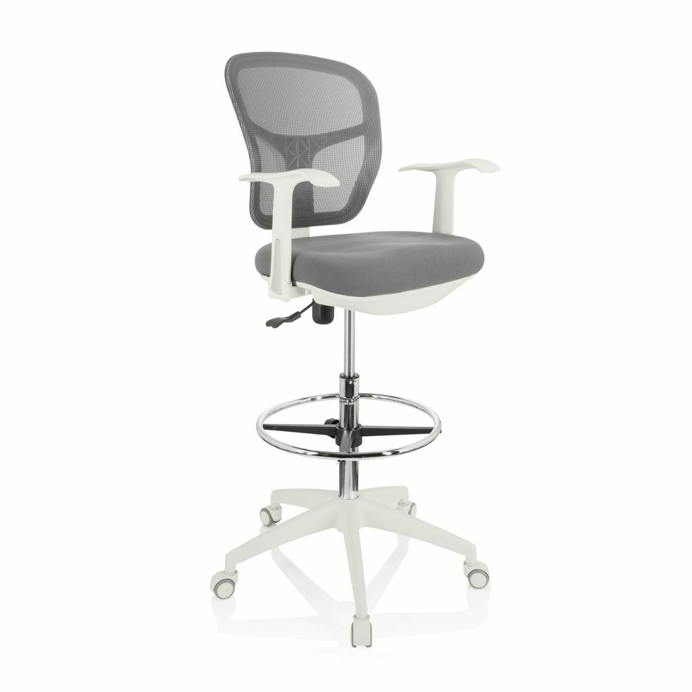 B-Ware Hjh Office Arbeitsstuhl Counterstuhl Top Work 108 W Netzstoff Grau561