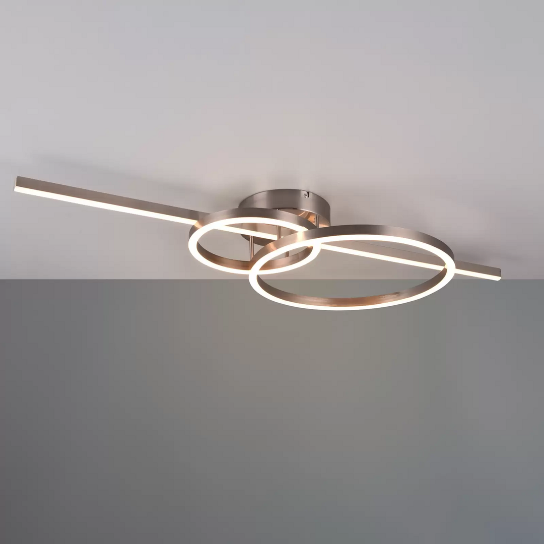 Trio Lighting LED-Deckenleuchte Montilla 3-flammig Remote nickel Deckenlampe