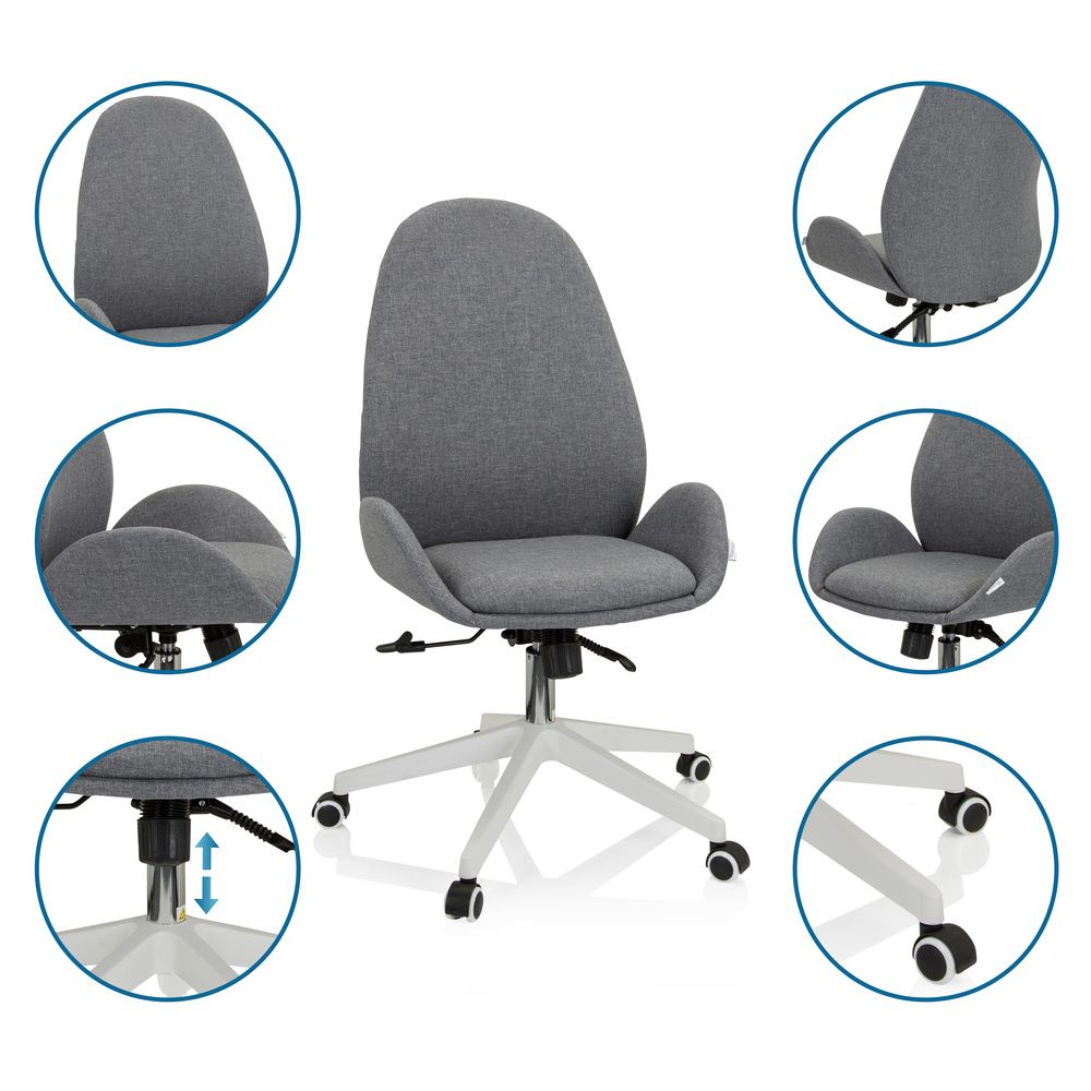 Hjh Office Bürostuhl Drehstuhl Avea I Computerstuhl Büro Stuhl Stuhl Stoff Grau B-Ware