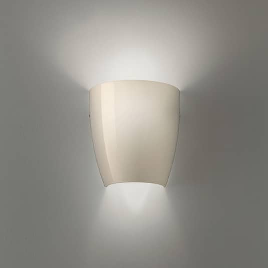 Vistosi Wandleuchte Lampe Leuchte Wandlampe E27 77W Dafne aus Glas glossy grau