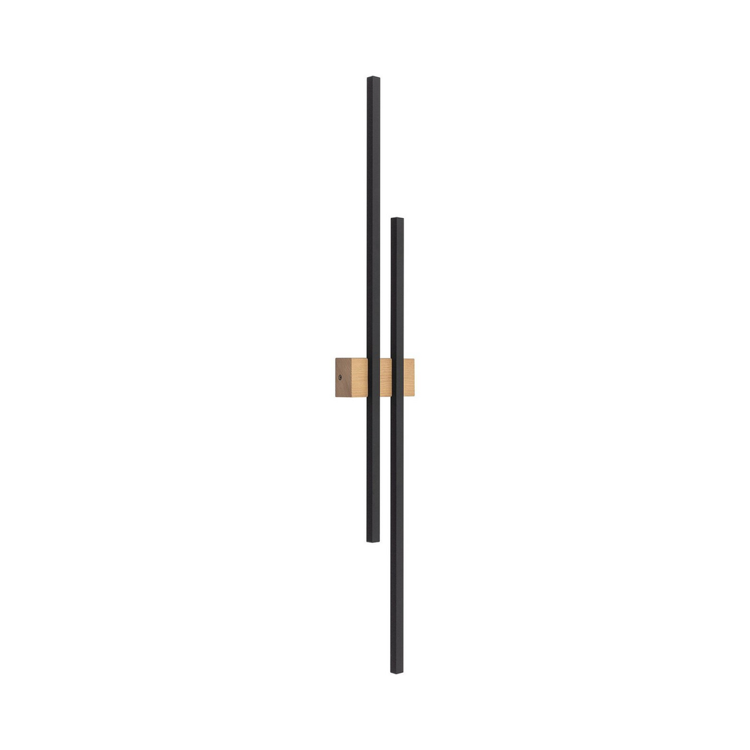 Led Wandleuchte Flash Schwarz Kiefer Höhe 90 Cm 2 Flammig Wandlampe Lampe S647 B-Ware