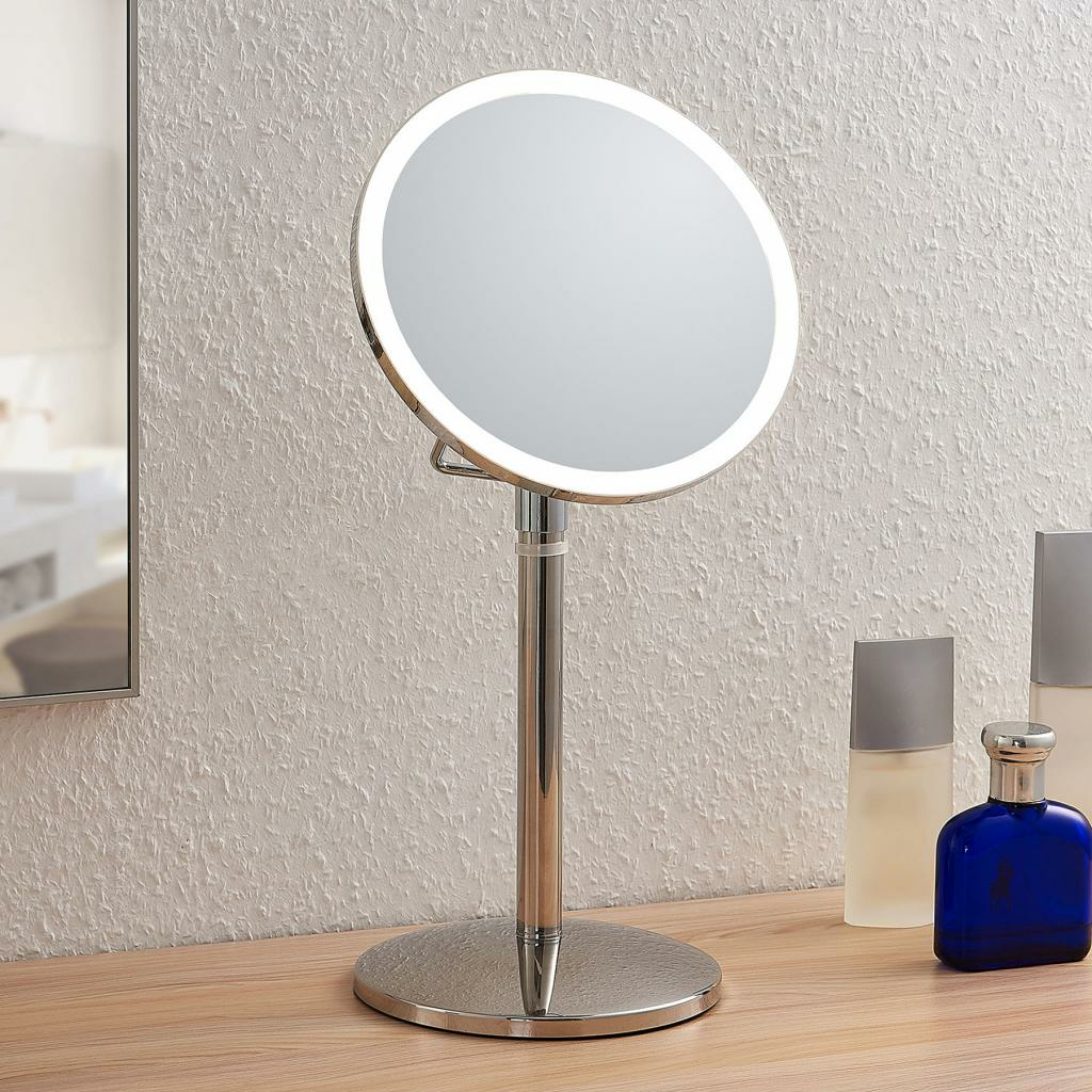 Lindby Farita LED-Kosmetikspiegel Spiegel Lampe Leuchte Ringleuchte Kosmetik A++