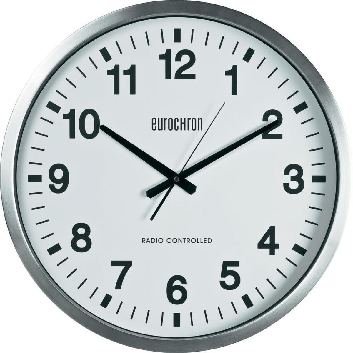 Eurochron EFWU 9000 DCF Funk Wanduhr Funkuhr Uhr analog 507 x 63 mm Silber r259 - 4016138839265