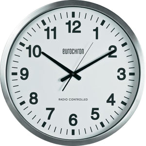 B-Ware Eurochron EFWU 9000 DCF Funk Wanduhr Funkuhr Uhr analog 507 x 63 mm Silber r259