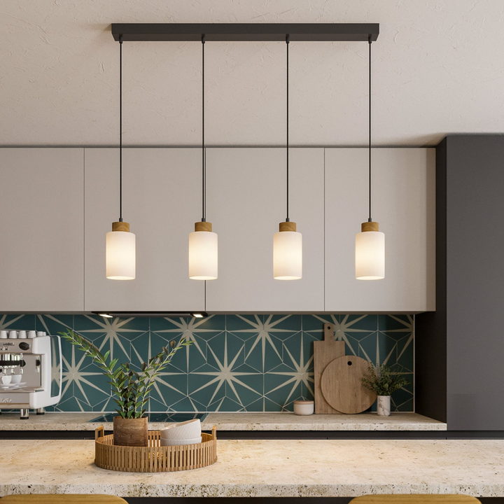 Envostar Talia Hängeleuchte Pendelleuchte Deckenlampe Lampe 4 Flammig Eiche W979 B-Ware - 4251911723823