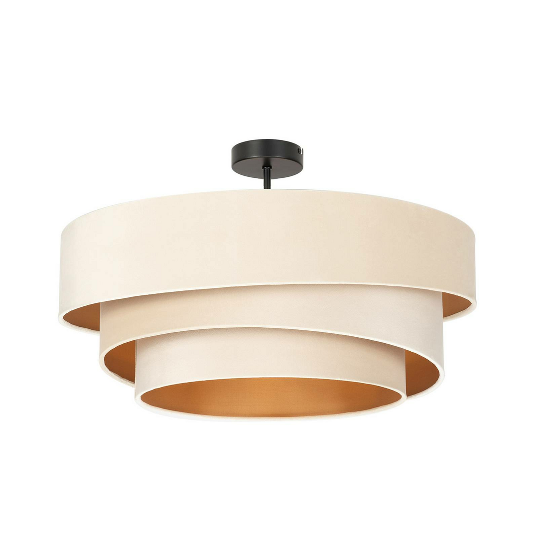 Lindby Jusari Deckenlampe Hängeleuchte Lampe Leuchte E27 3-flmg aus Textil weiß