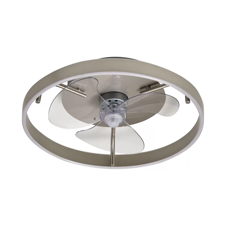 Lindby LED-Deckenventilator Momitu silber leise Ø 14 cm Ventilator Gebläse Lampe