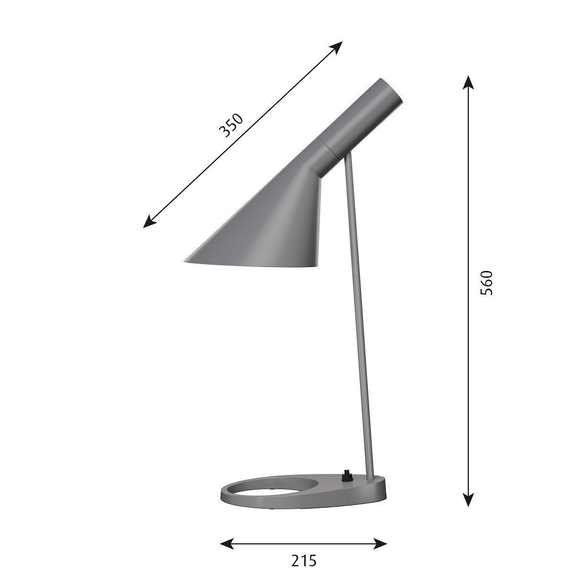 Louis Poulsen AJ Tischleuchte Tischlampe Schreibtischleuchte Lampe Leuchte Grau - 5703411538210