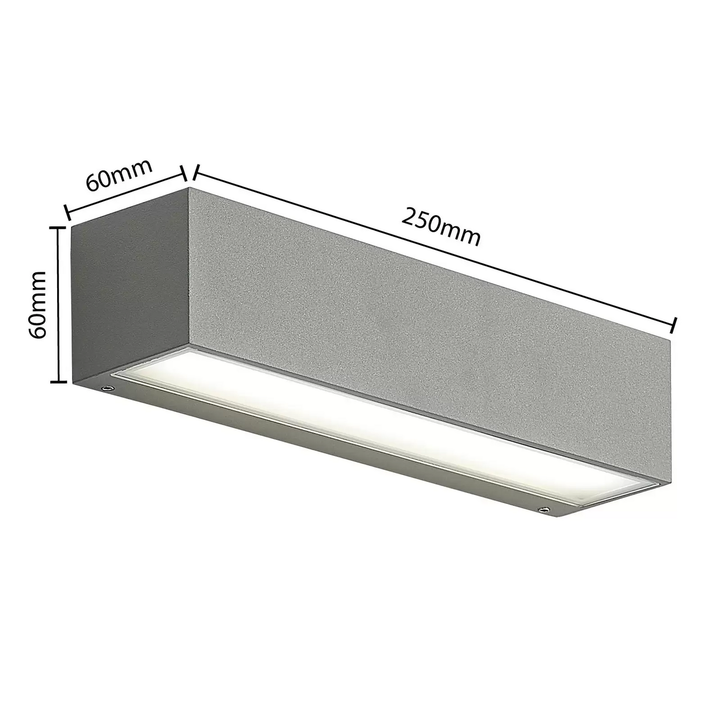 Arcchio LED-Außenwandlampe Lengo CCT, 25 cm 1-flg grau Außenwandleuchte Lampe