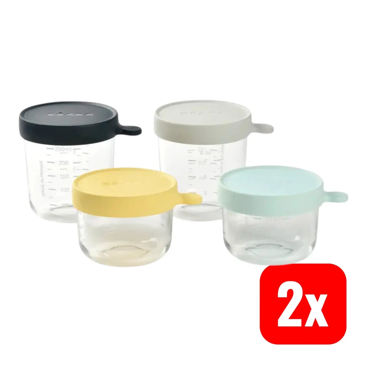 B-Ware Bèaba Portionsbehälter Set Behälter Aufbewahrungsbox Glas Babynahrung 2 Sets - 3384349129965