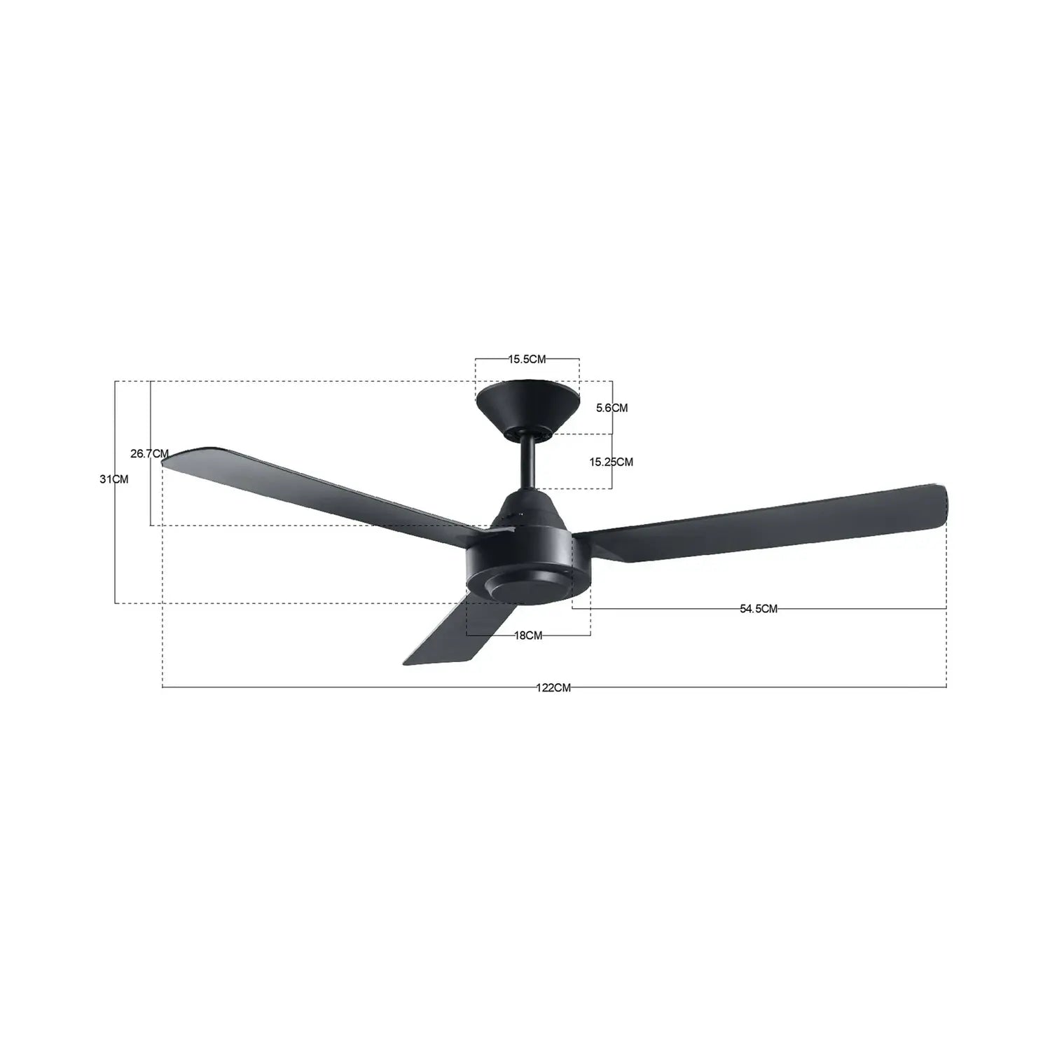 B-Ware Beacon Deckenventilator Ventilator Bayside Calypso Schwarz 122 Cm Wandschalter - 9333509129769