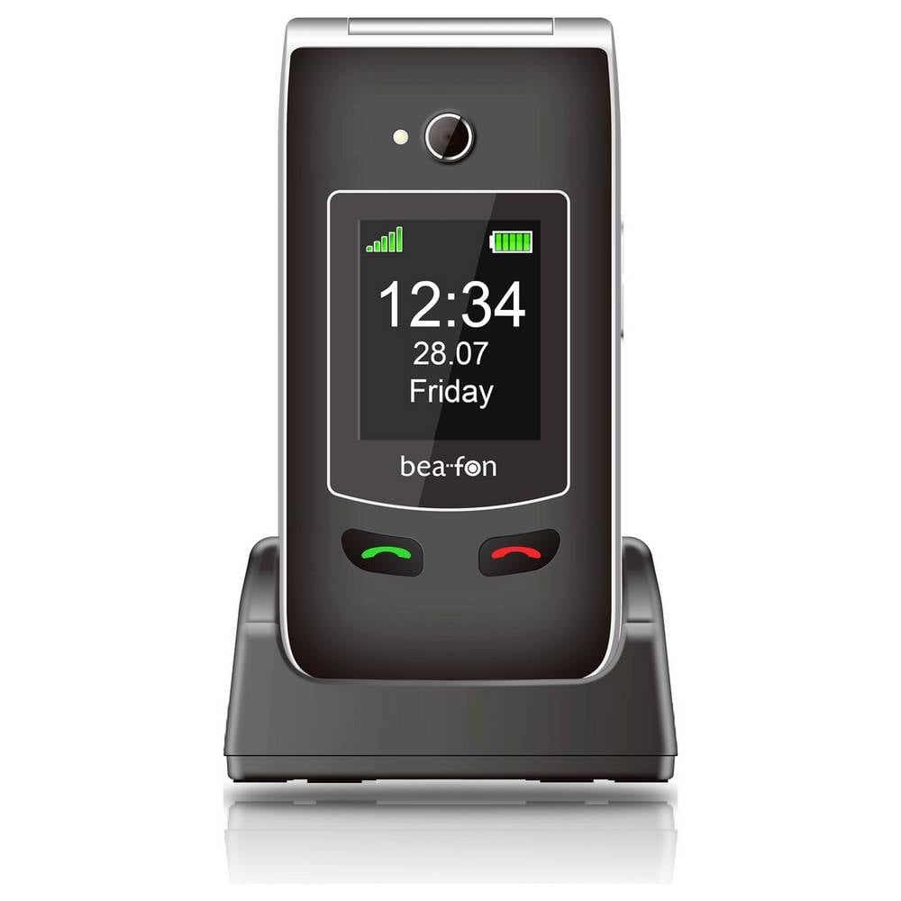 beafon Klapphandy Seniorenhandy Mobiltelefon SL645PLUSLTE Schwarz Silber Station - 9120124823215