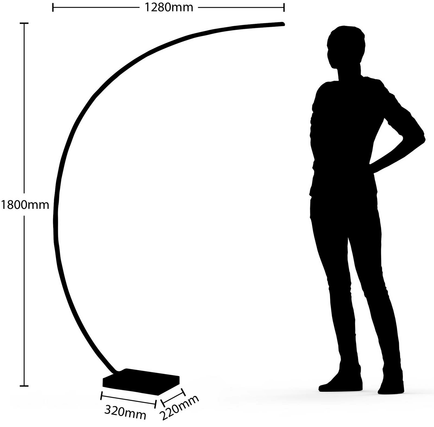 B-Ware Lindby Stehlampe Bogenlampe Led Kendra Schwarz Wohnzimmerlampe Dimmbar Alumin931