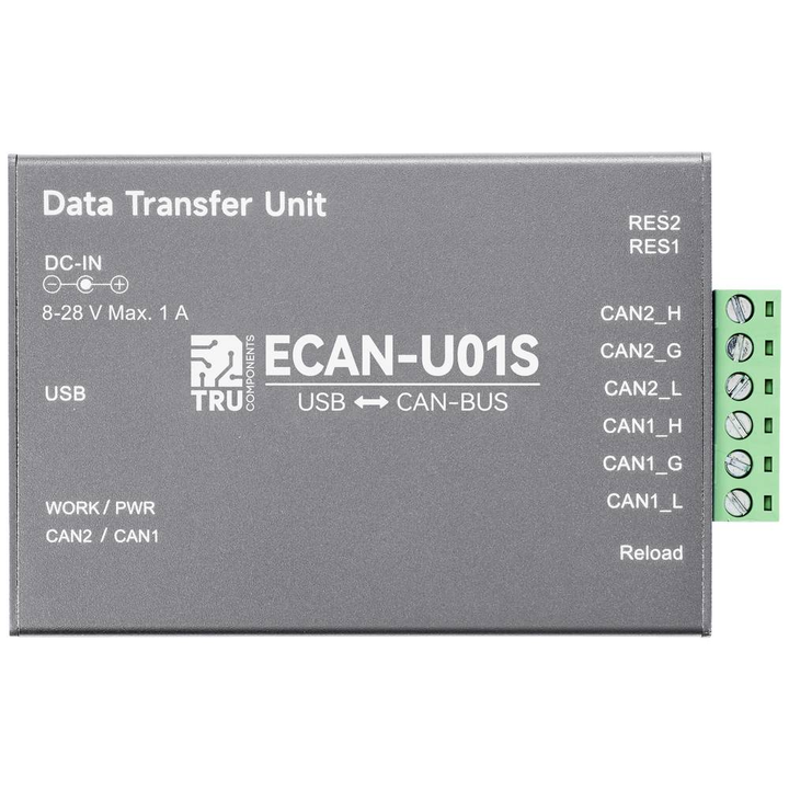 TRU COMPONENTS TC-ECAN-U01S CAN Umsetzer USB CAN-Bus 8 V/DC 28 V/DC Adapter