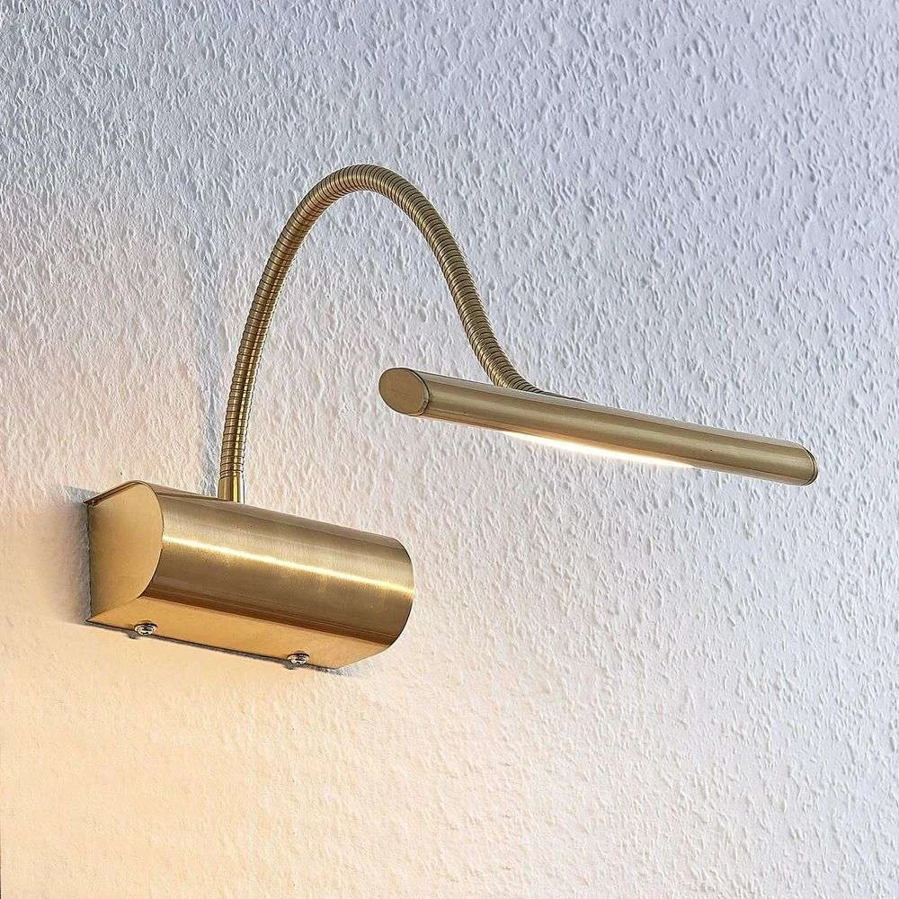 B-Ware Bilderleuchte Bilderlampe Led Flexarm Leuchte Lampe Rakel Messing Matt Dimmbar