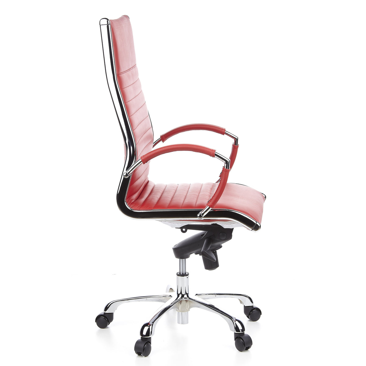 hjh OFFICE Bürostuhl Chefsessel Stuhl PARMA 20 Leder rot chrom SIEHE TEXT/FOTO - 4260182538555