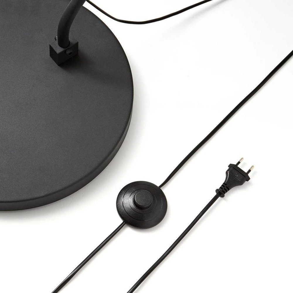 Lampadaire incurvé Lindby de qualité B, Jonera noir et or, Lesela767