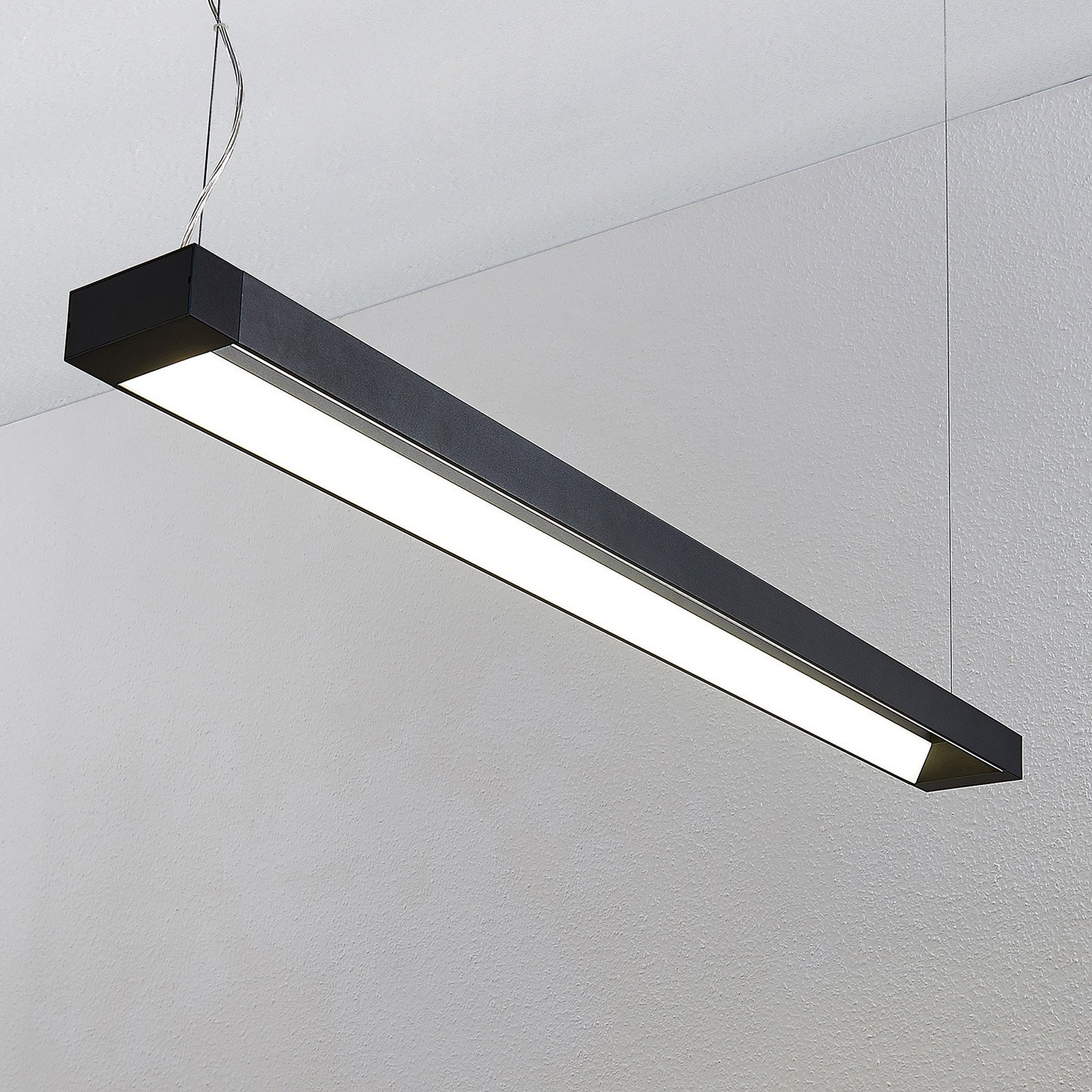 B-Ware Arcchio Cuna Led Pendelleuchte, Schwarz, Eckig 122cm Lampe Leuchte Pendelleuchte