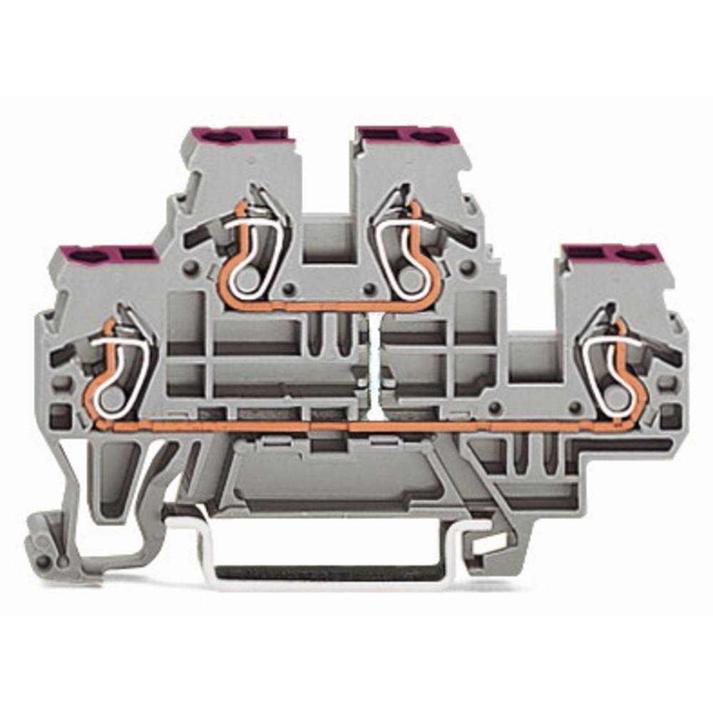 B-Ware Wago 870 509 Doppelstock Durchgangsklemme 5 Mm Zugfeder Belegung: N Grau Klemme