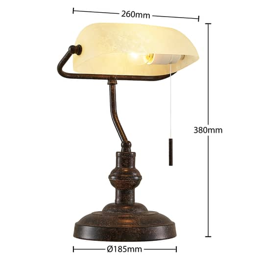 B-Ware Lindby Profina Schreibtischlampe Tischleuchte Bürolampe Tischlampe E27 Rostbraun