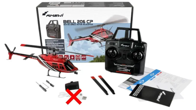 B-Ware Amewi I Bell 206 Hubschrauber Jet Ranger Rc 6 Kanal Rtf Heli Siehe Text/Foto - 4262408976301