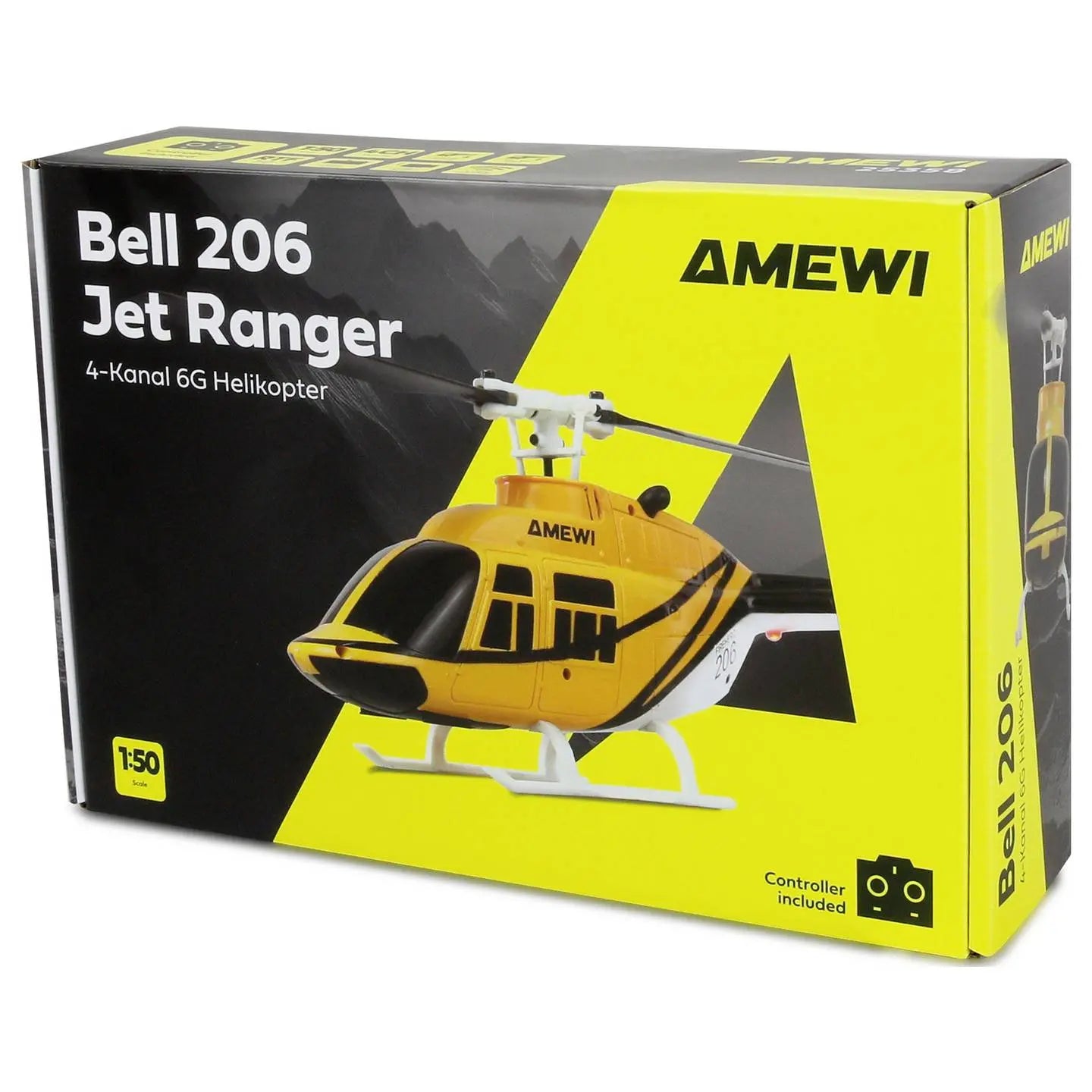 D-Ware Amewi Rc Hubschrauber Helikopter Bell 206 Modell Flugzeug Auto Defektware - 4262500341885