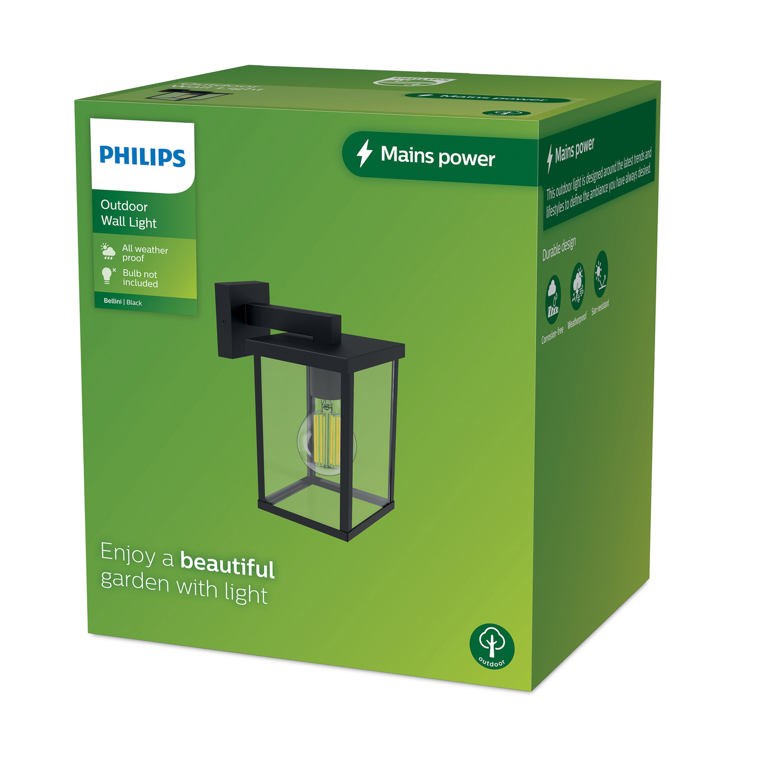 Philips Außenwandleuchte Außenlampe Außenleuchte Lampe Schwarz E27 23 6x17 4cm B-Ware - 8720169266377