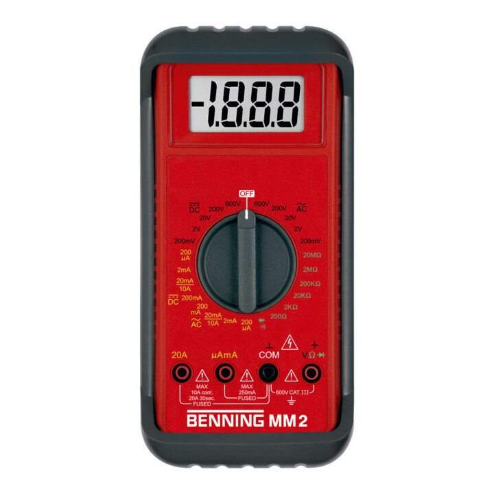 Benning Digital Multimeter Messgerät 1000 V Mm2 Gummischutzrahmen Batterie Tasche B-Ware