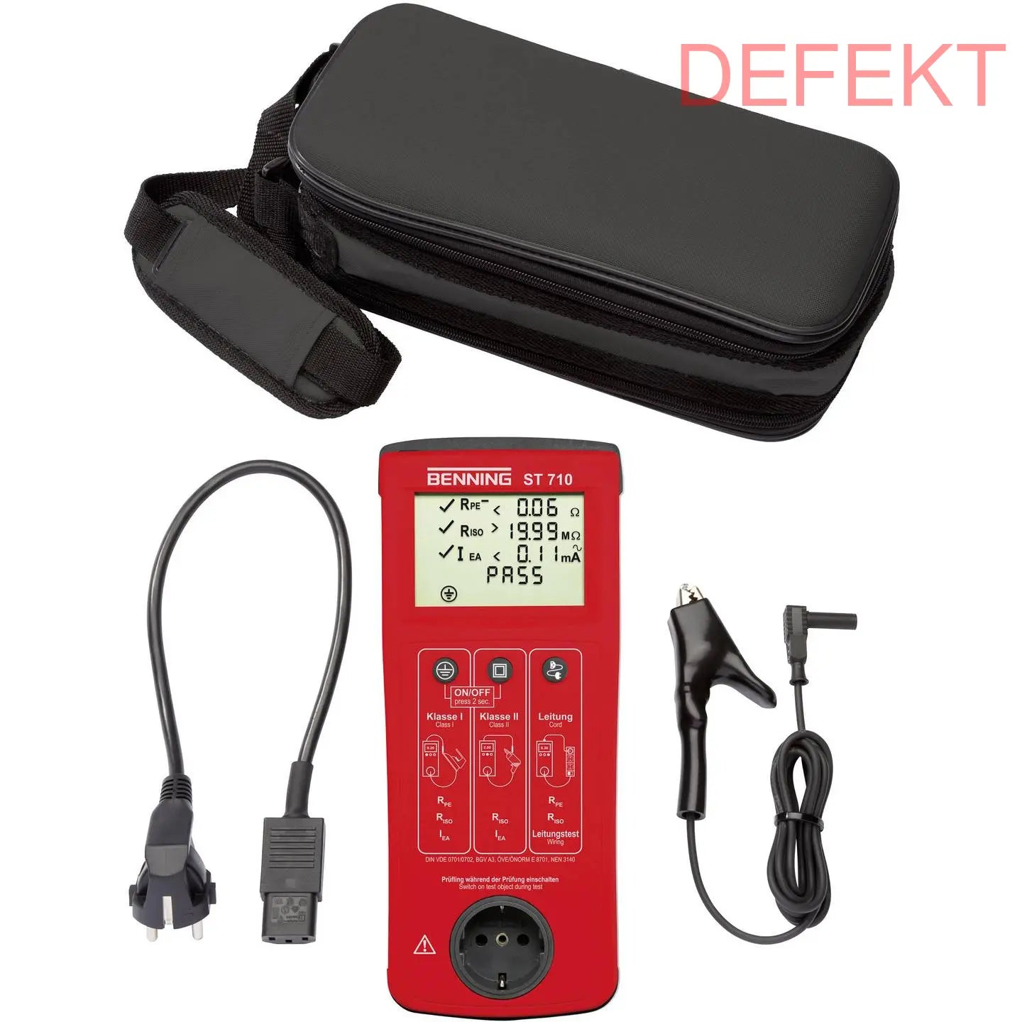 D-Ware Benning Gerätetester Prüfgerät Vde Norm 0701 0702 Batteriebetrieb Defektware - 4014650503084