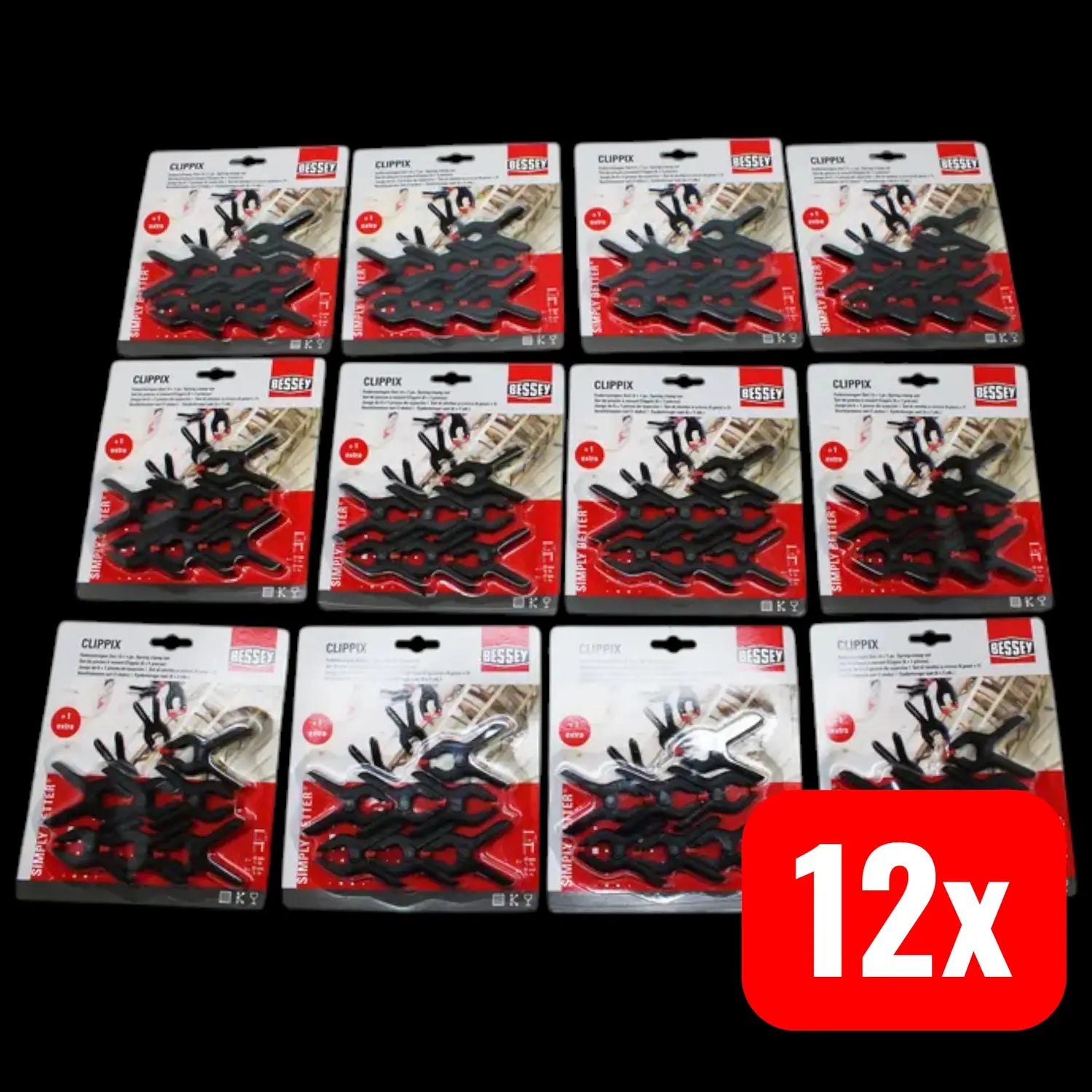 B-Ware Bessey Federzwinge Klemme Clippix Xc1 Set Kunststoff Holz Lieferumfang 12 Sets - 4008158031408