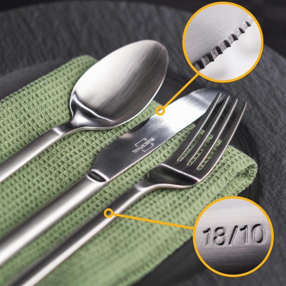 SILBERTHAL Besteckset Tafelbesteck Silber Edelstahl Set 6 Personen 30-tlg Koffer - 4260470464801